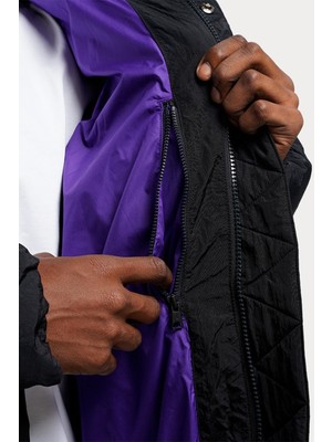 Nike Jordan Nba Los Angeles Lakers Synthetic Fill Loose Fit Jacket Sentetik Dolgu Geniş Kalıp Mont Siyah Mor