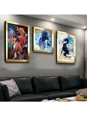 Zevahir Mobilya Dekorasyon Marilyn Monroe Pleksi Kenar 3'lü Mdf Tablo ve Saat Seti