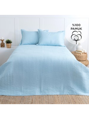 Camila %100 Micro Yatak Örtüsü Seti Tek Kişilik Renk Mavi