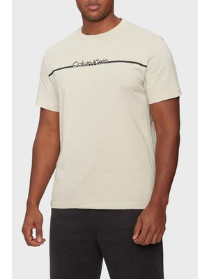 Calvin Klein Pamuklu Regular Fit Bisiklet Yaka Logolu T Shirt K10K113802PEA Erkek T Shirt K10K113802 Pea