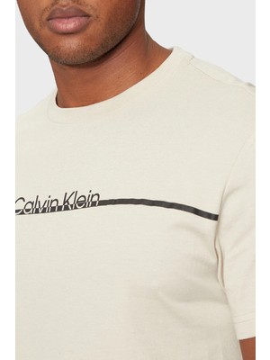 Calvin Klein Pamuklu Regular Fit Bisiklet Yaka Logolu T Shirt K10K113802PEA Erkek T Shirt K10K113802 Pea