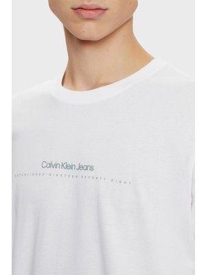 Calvin Klein Pamuklu Regular Fit Bisiklet Yaka T Shirt J30J327075YAF Erkek T Shirt J30J327075 Yaf