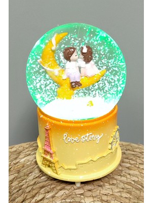 Bijuteri Net Sevgili Çift Pilli Müzikli Işıklı Kar Küresi (Orta Boy)