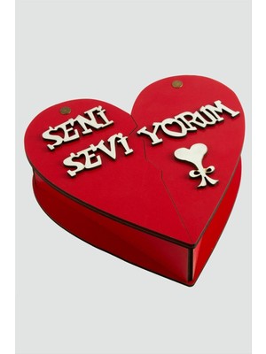 Seni Seviyorum Yazılı Ahşap Kutu