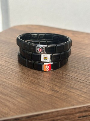 Seo Jewelry Beşiktaş Taraftar Nomi Italyan Charm Çelik Bileklik