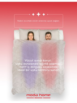 Moda Home Bedding Welsoft Kapuçino Yorgan Seti Çift Kişilik (2Adet Silikon Yastık ve Kılıfları Hediye)