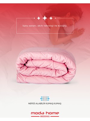 Moda Home Bedding Welsoft Pembe Yorgan Seti Çift Kişilik (2Adet Silikon Yastık ve Kılıfları Hediye)