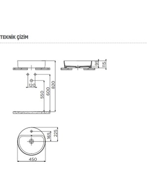 Creavit Loop Yuvarlak Çanak Lavabo Ø45 cm Mat Siyah