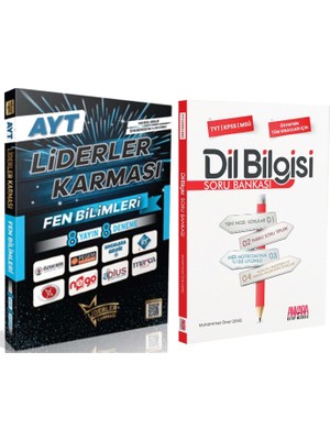 Liderler Karması AYT Fen Bilimleri 8 Yayın 8 Deneme ve Akm Dil Bilgisi Soru Bankası Seti 2 Kitap