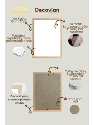 Decovianhomedesign Doğal Ahşap Çerçeve -Boş Çerçeve-Resim Çerçevesi, Poster Puzzle Çerçevesi (Ön Korumalı,postersiz)