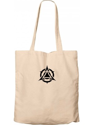 Z zepplin Black Triangle Circle Krem Kanvas Bez Çanta