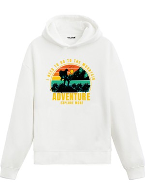 Colermi Dağcılık Temalı Macera Doğa Baskılı Tasarım Kapşonlu Hoodie