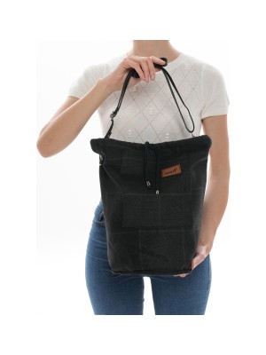 Avvah Siyah Desenli Silindir Kol Çantası SKSA1033