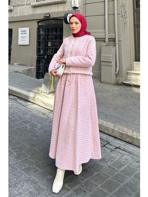 Kadın Astarlı Tüvit Ceket Etek Tesettür Takım