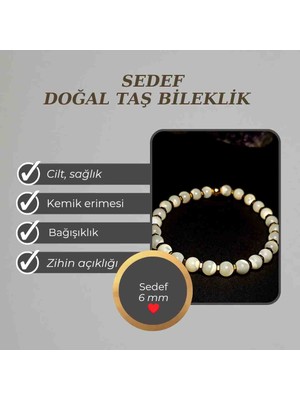 Doğal Taş Bileklik Kolye Sedeff (6mm) Hematit Detaylı Doğal Taş Bileklik