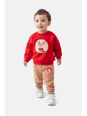 Vovido Kids Geyikli Noel Konsept Alt Üst Bebek Takım