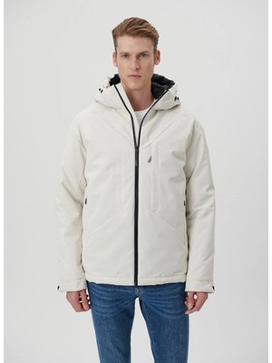 Mavi Su İtici Kapüşonlu Gri Şişme Mont 0110441-83746