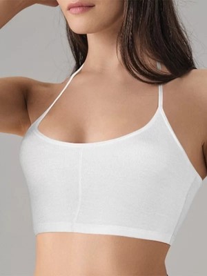 Shop58 Kadın Beyaz Likralı Mikromodal Yarım Atlet 9132