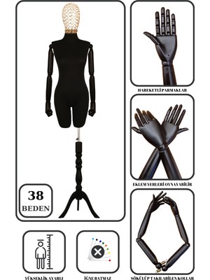 Manken İstanbul Pantolon Giyebilen 38 Beden Tel Kafa Bayan Terzi Mankeni