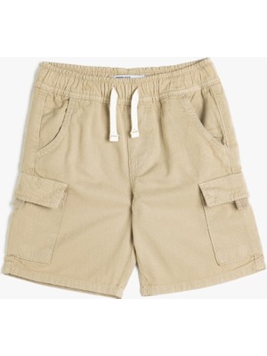 Koton Kargo Şort Beli Bağlamalı Yanları Cepli
