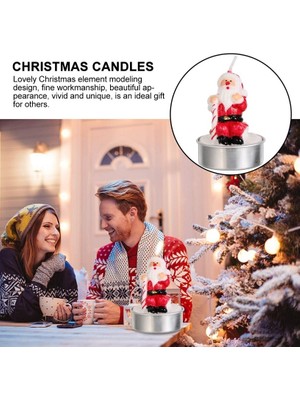 Kuzey Oyuncak Vıp Delu x e 12 Adetgerçek Yılbaşı Mumu Noel Tealight Mum Noel Baba Kardan Adam Çam Ağacı Full Set