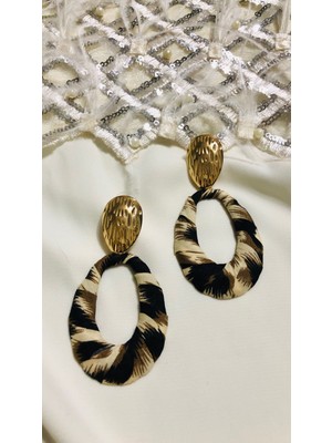 Deniz Accessories Leopar Damla Küpe