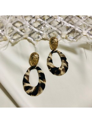 Deniz Accessories Leopar Damla Küpe