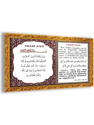 Zevahir Mobilya Dekorasyon Kırılmaz Cam Nazar Ayeti Tablo