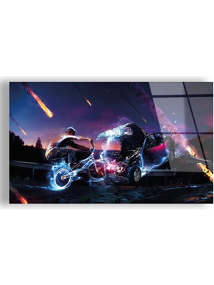 Zevahir Mobilya Dekorasyon Kırılmaz Cam Meteor Yağmuru Tablo