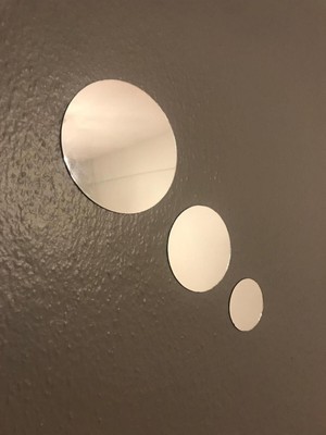 Dekoratif Ayna Pleksi Gümüş Yuvarlak 3lü Set