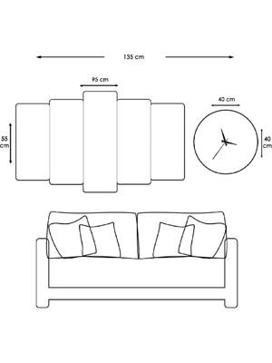 Zevahir Mobilya Dekorasyon Dolunay Manzara Mdf Tablo Ve Saat Kombin