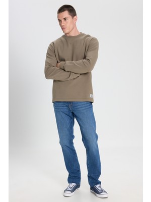 Slim Fit Dar Kesim Normal Bel Dar Paça Texas Mavi Esnek Jean Denim Pantolon