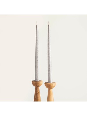 Deurne Parafın Mum 2.2X2.2X30 cm Silver