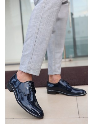 Tomiross Erkek Lacivert Rugan Damatlık ve Günlük Kullanım Klasik Ayakkabı RGN-570-1