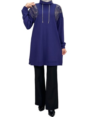 ottomanwear.com Büyük Beden Taşlı Tunik Mor OTW2116