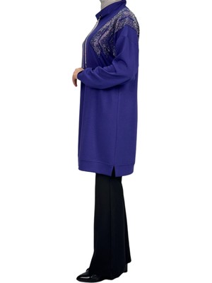 ottomanwear.com Büyük Beden Taşlı Tunik Mor OTW2116