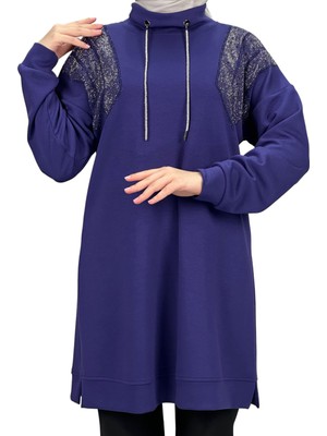 ottomanwear.com Büyük Beden Taşlı Tunik Mor OTW2116