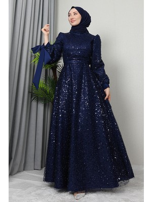 Giza Store Betül Tesettür Abiye Bordo Tül Kumaşlı Yeni Sezon Şık Tasarım Detaylarıyla