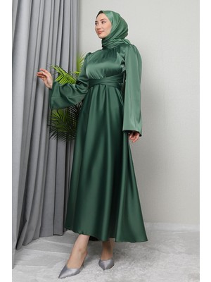 Nazlı Tesettür Elbise Haki
