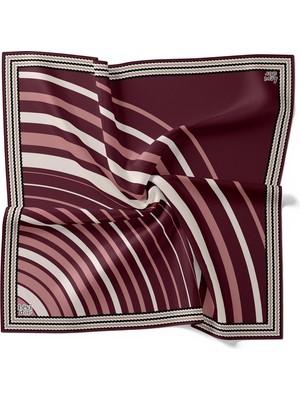 Lêvi D'or Mürdüm Yarım Daire Twill İpek Eşarp