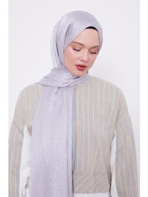 Lêvi D'or Koyu Gri Labirent Desen Jakarlı Janjan Şal