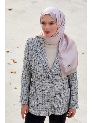 Lêvi D'or Pudra Petek Desen Monogram İpek Şal