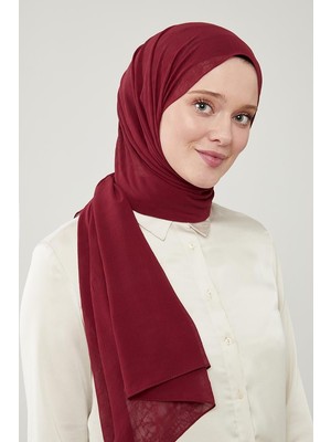 Levidor Bordo Düz Renk Frozen Krep Şal