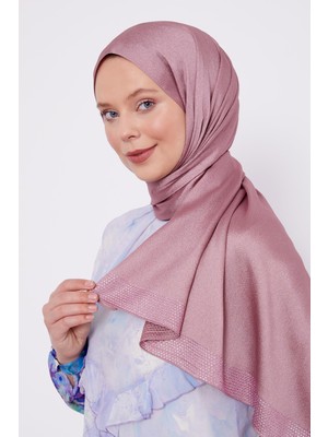 Lêvi D'or Koyu Pembe Kalın Şerit Diamond Şal