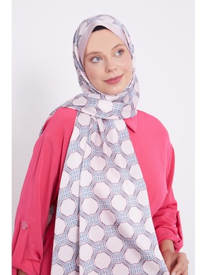 Lêvi D'or Leylak Altıgen Desen Angel Şal