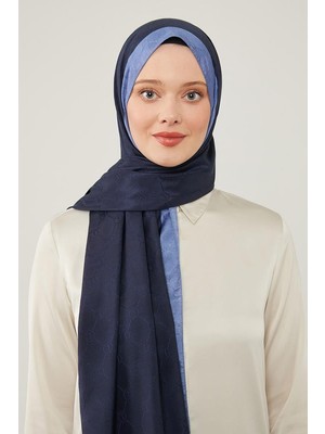 Levidor Saks Şerit Kenarlı Monogram Şal