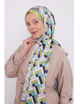 Lêvi D'or Yağ Yeşili Küp Desen Angel Şal