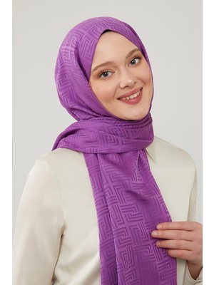 Lêvi D'or Menekşe Labirent Desen Blue Jakar Şal