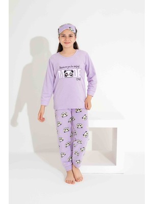 Tarp Lila Ayıcıklı Polar Kız Çocuk Pijama Takımı 4-15 Yaş 2713-2714-2715-L