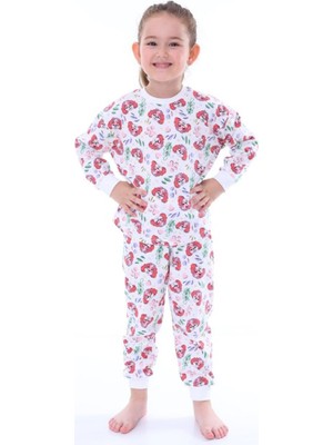 Isob Ekru Paw Petrol Desenli %100 Pamuk Kız Çocuk Pijama Takımı 3-8 Yaş 31206-E